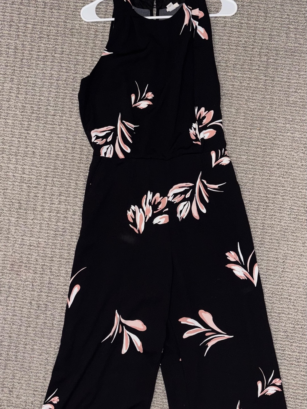 a new day Black Jumpsuit with Pink Floral Print - Size L